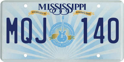 MS license plate MQJ140