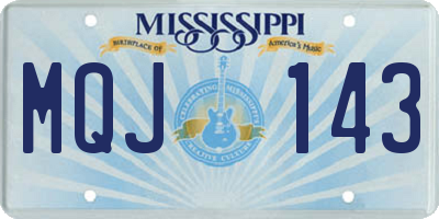 MS license plate MQJ143