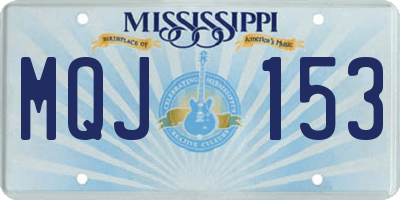 MS license plate MQJ153