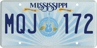 MS license plate MQJ172