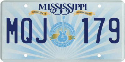 MS license plate MQJ179
