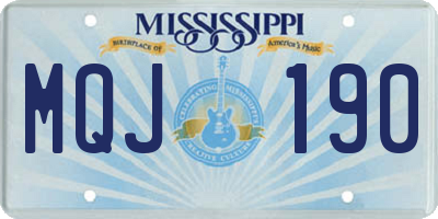 MS license plate MQJ190
