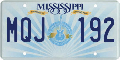 MS license plate MQJ192