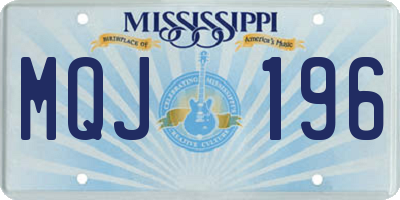 MS license plate MQJ196