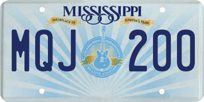 MS license plate MQJ200