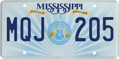 MS license plate MQJ205