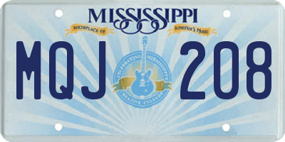 MS license plate MQJ208