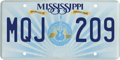 MS license plate MQJ209