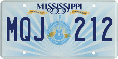 MS license plate MQJ212