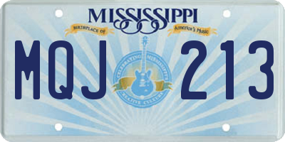 MS license plate MQJ213