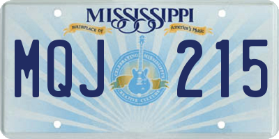 MS license plate MQJ215