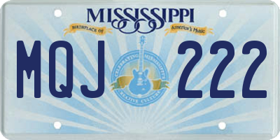 MS license plate MQJ222