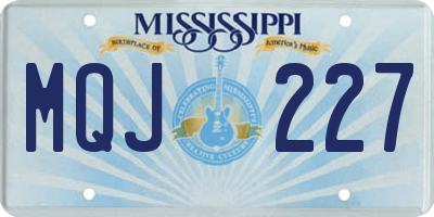 MS license plate MQJ227
