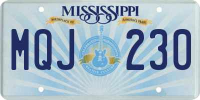 MS license plate MQJ230