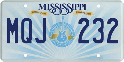 MS license plate MQJ232