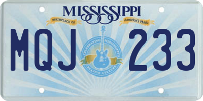 MS license plate MQJ233
