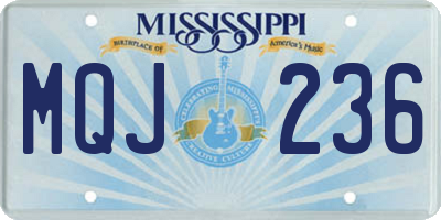 MS license plate MQJ236