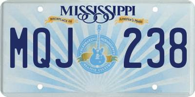 MS license plate MQJ238