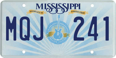 MS license plate MQJ241