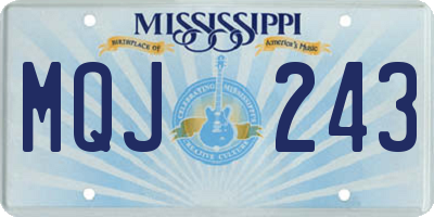 MS license plate MQJ243
