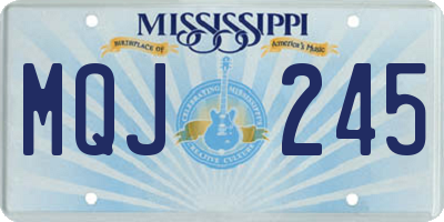 MS license plate MQJ245