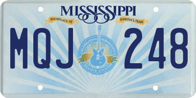 MS license plate MQJ248