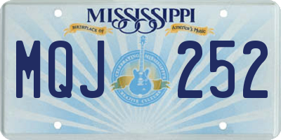 MS license plate MQJ252