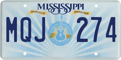 MS license plate MQJ274