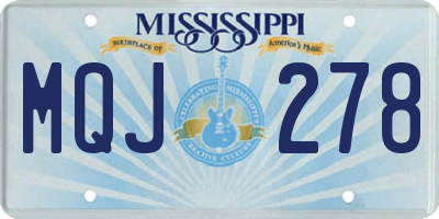 MS license plate MQJ278
