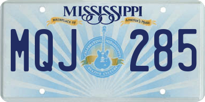 MS license plate MQJ285