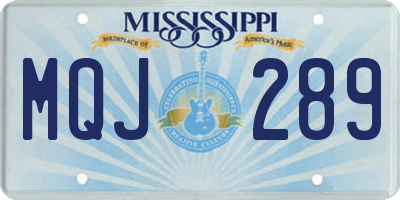 MS license plate MQJ289