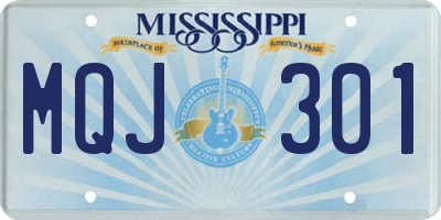 MS license plate MQJ301