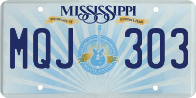 MS license plate MQJ303