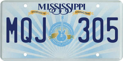 MS license plate MQJ305