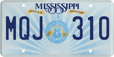 MS license plate MQJ310