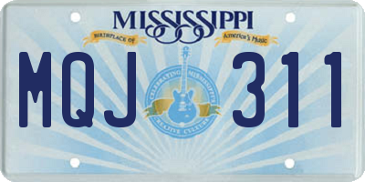 MS license plate MQJ311