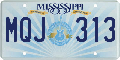 MS license plate MQJ313