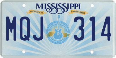 MS license plate MQJ314