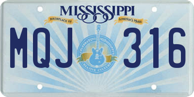 MS license plate MQJ316