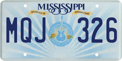 MS license plate MQJ326