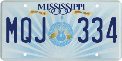 MS license plate MQJ334