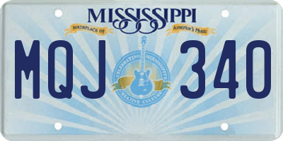 MS license plate MQJ340