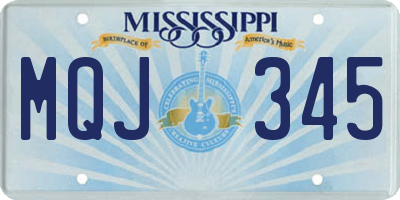 MS license plate MQJ345