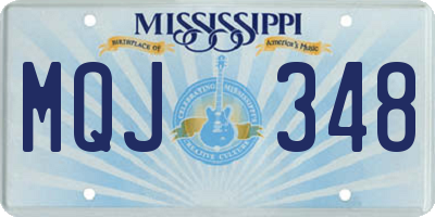 MS license plate MQJ348