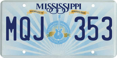MS license plate MQJ353