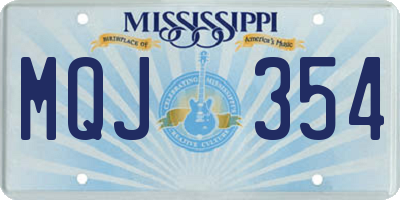 MS license plate MQJ354