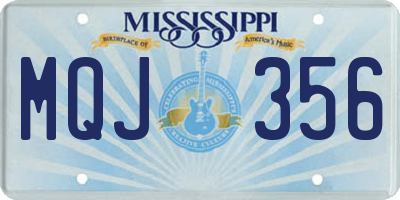 MS license plate MQJ356