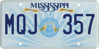 MS license plate MQJ357