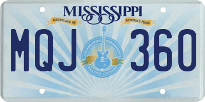 MS license plate MQJ360