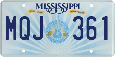 MS license plate MQJ361